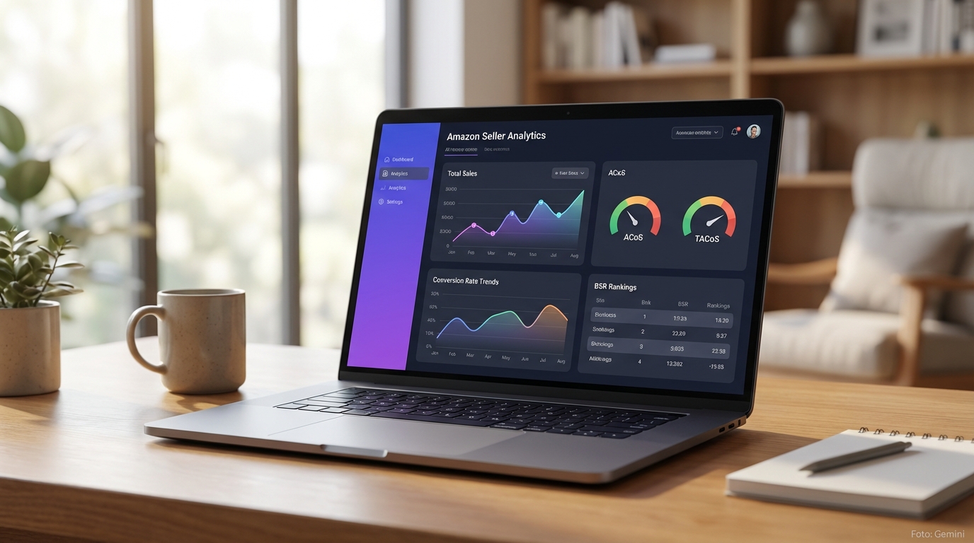 Sellercore Dashboard mit Amazon Analytics KPIs für Amazon-Seller in der Übersicht