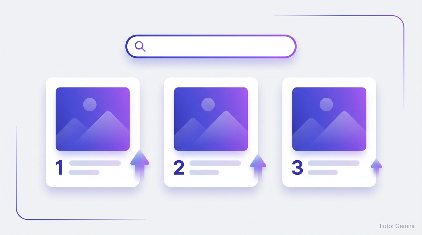 Amazon SEO — Suchergebnisse mit Ranking-Positionen und Optimierungs-Pfeilen